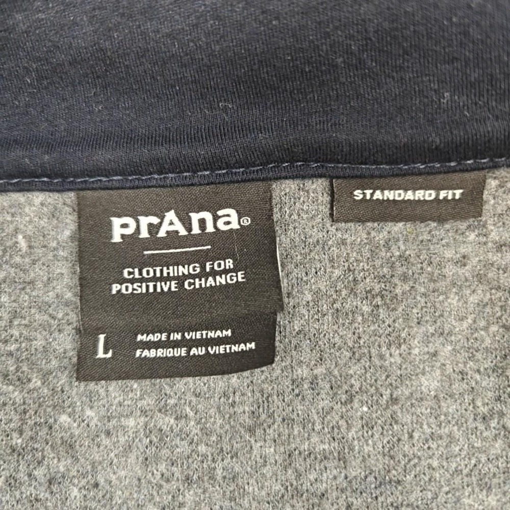PrAna Jacket Mens Large Gray Wool Blend Knit Full Zip Fleece Lined Outdoor - Picture 5 of 10